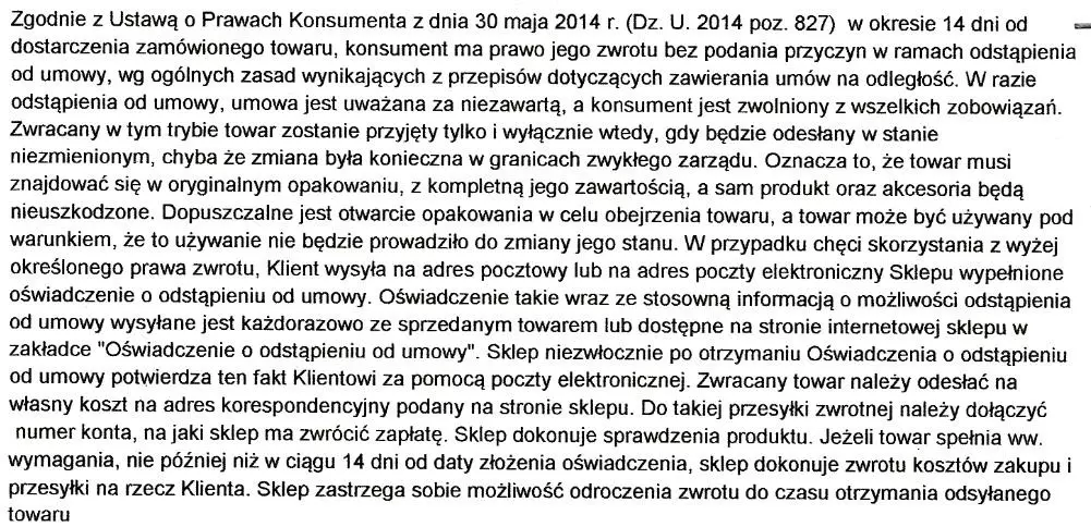 odstąpienie od umowy